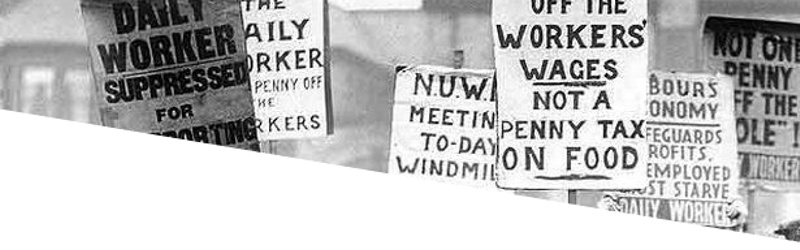 Strikers protesting
        during 1926 General Strike